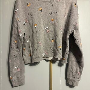 Gray Warner Bros. Women's Crop Sweatshirt